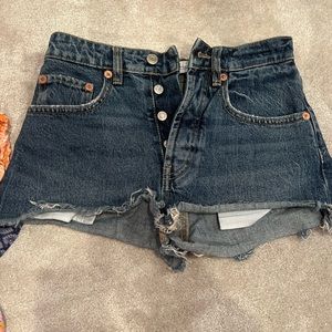 Zara Jean Shorts Dark Wash NWOT Silver Buttons